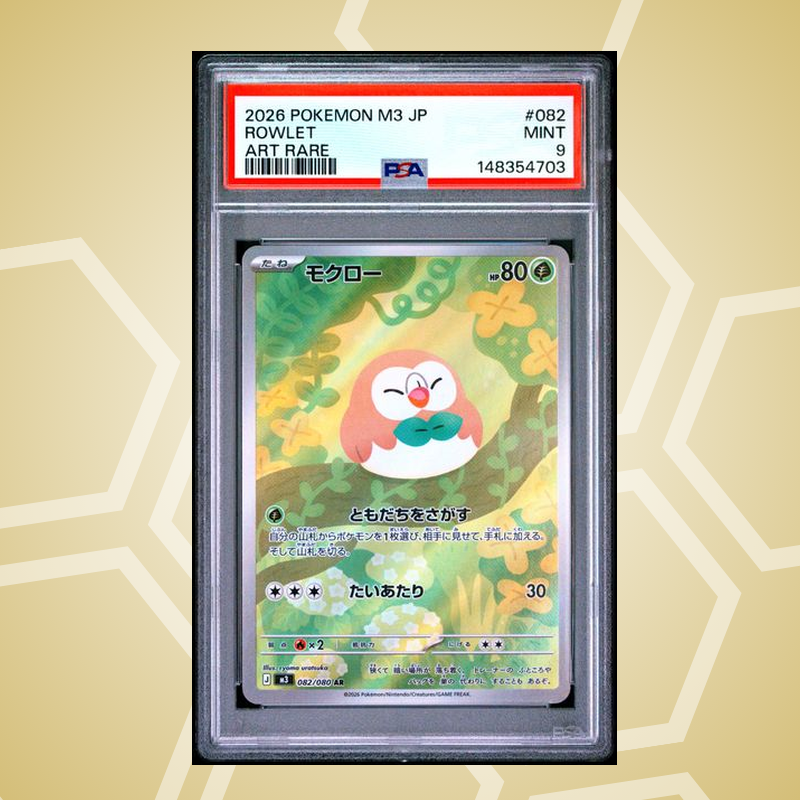 2026 Pokemon Japanese M3-Nullifying Zero #082 Rowlet Art Rare PSA 9