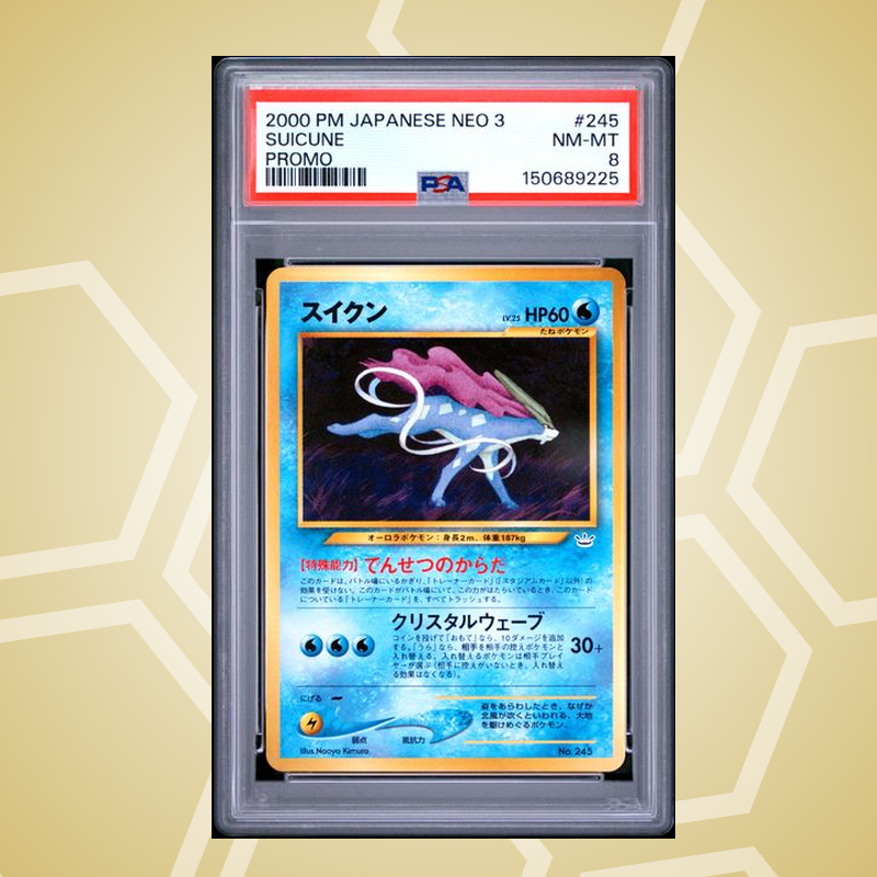 2000 Pokemon Japanese Neo 3 Promo #245 Suicune Promo PSA 8