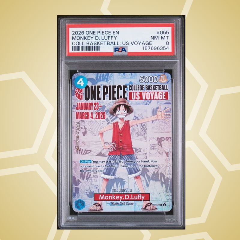 2026 One Piece Promos #055 Monkey D. Luffy Coll Basketball: Us Voyage PSA 8