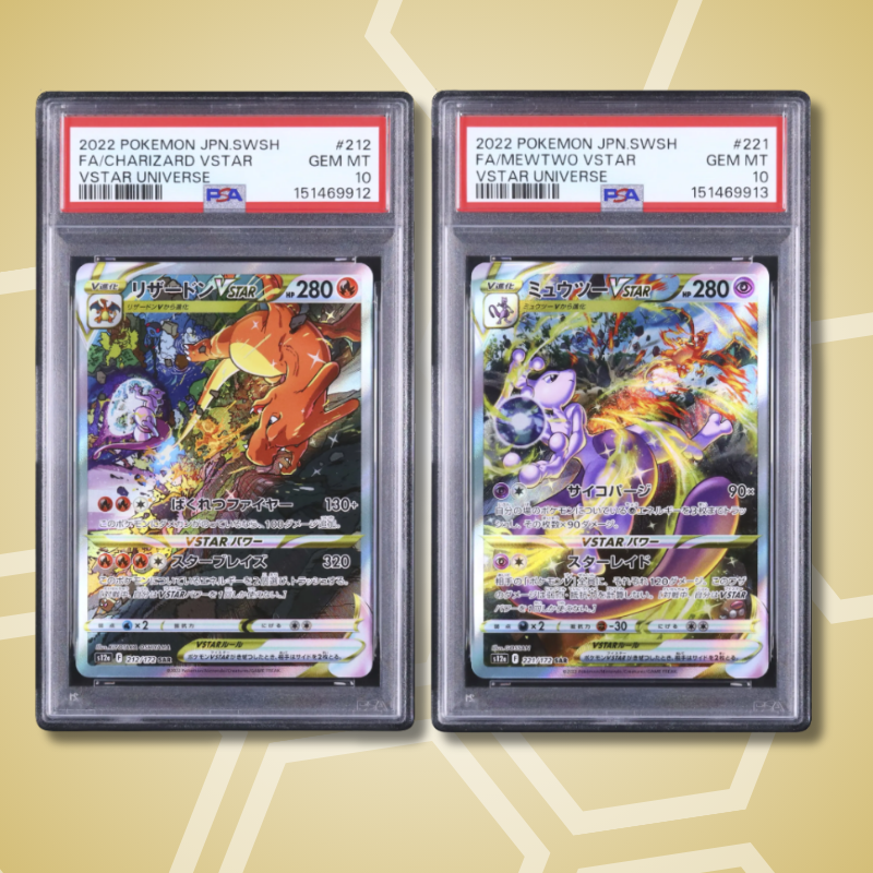 2022 Pokemon Japanese Mewtwo + Charizard VSTAR SAR FA VSTAR Universe #221 PSA 10 (aufsteigende CERT-Nummer)