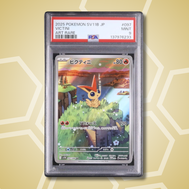 2025 Pokemon Japanese Victini AR Black Bolt SV11B #097 PSA 9