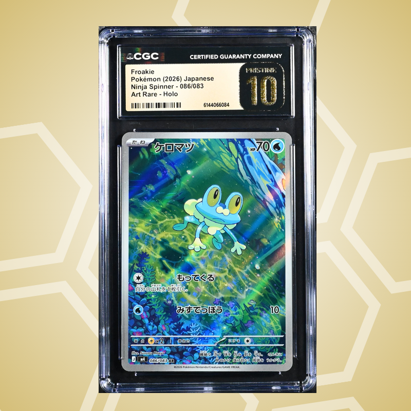 2026 Pokémon Japanese Ninja Spinner #086/083 Froakie Art Rare Holo CGC 10