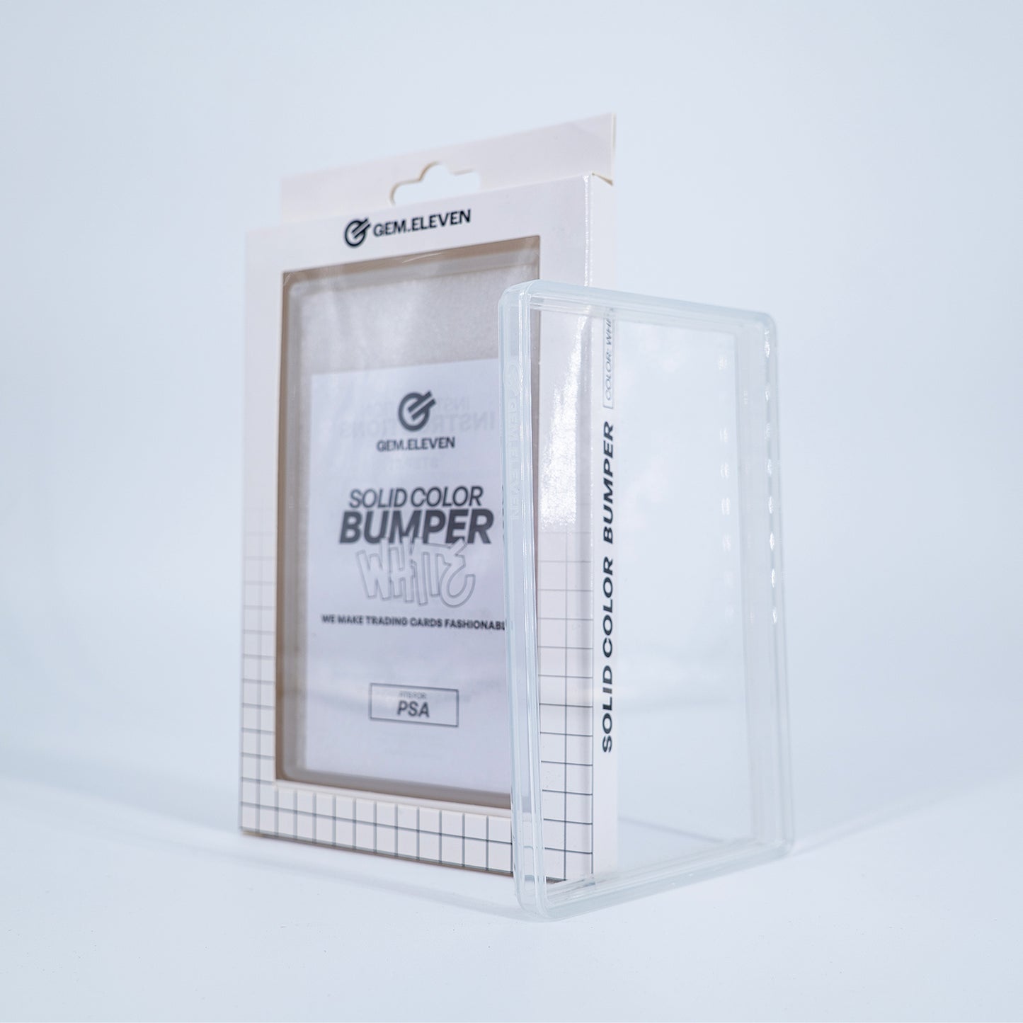 Gem.Eleven Solid Slab Bumper Weiß (PSA) – Schutzrahmen für gegradete Karten