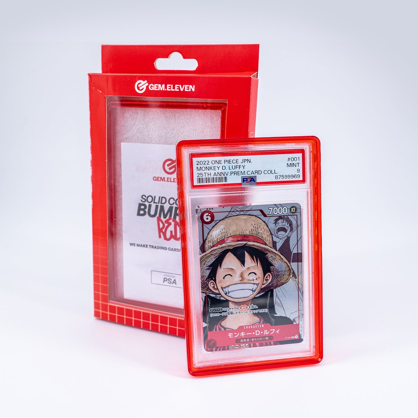 Gem.Eleven Solid Slab Bumper Rot (PSA) – Schutzrahmen für gegradete Karten