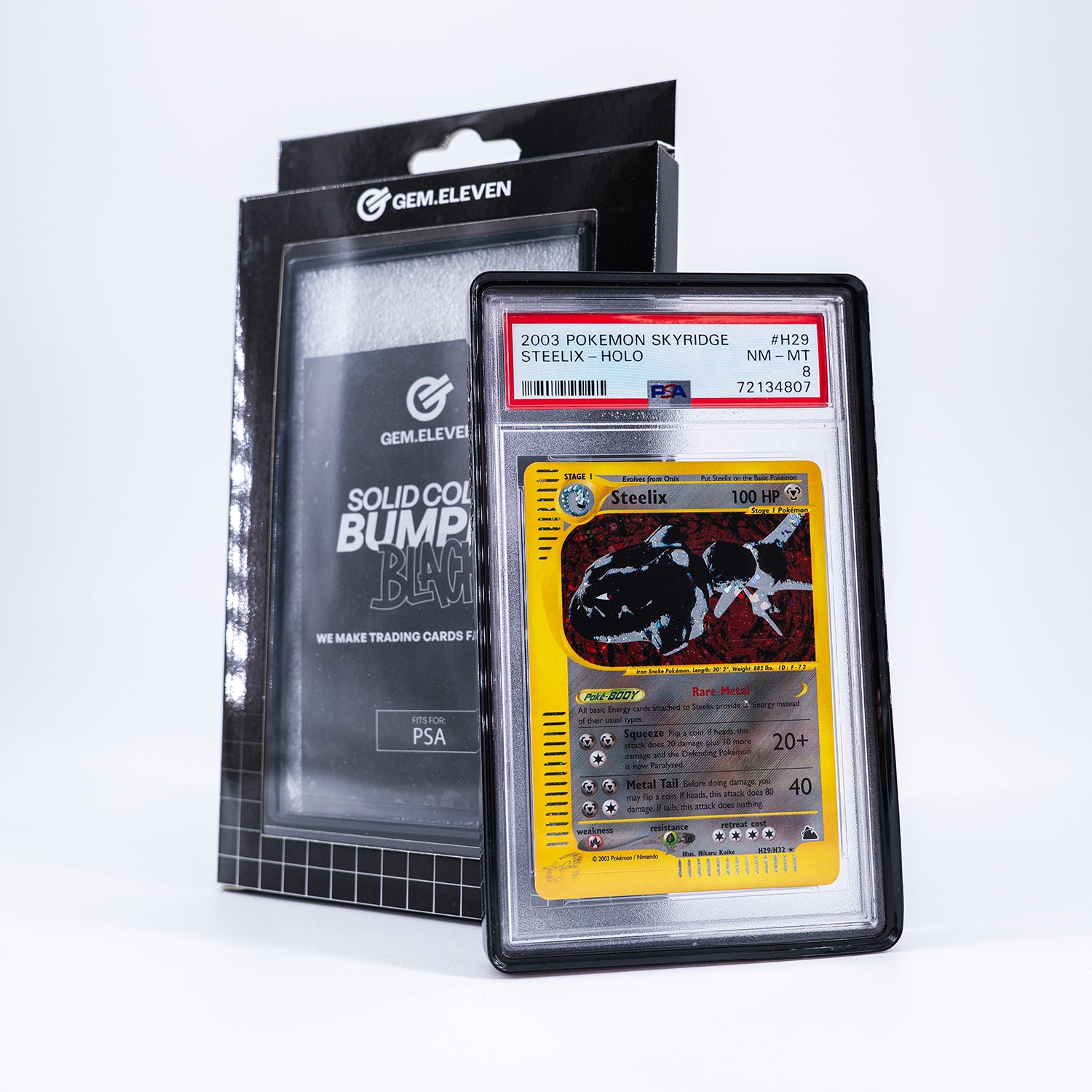 Gem.Eleven Solid Slab Bumper Schwarz (PSA) – Schutzrahmen für gegradete Karten