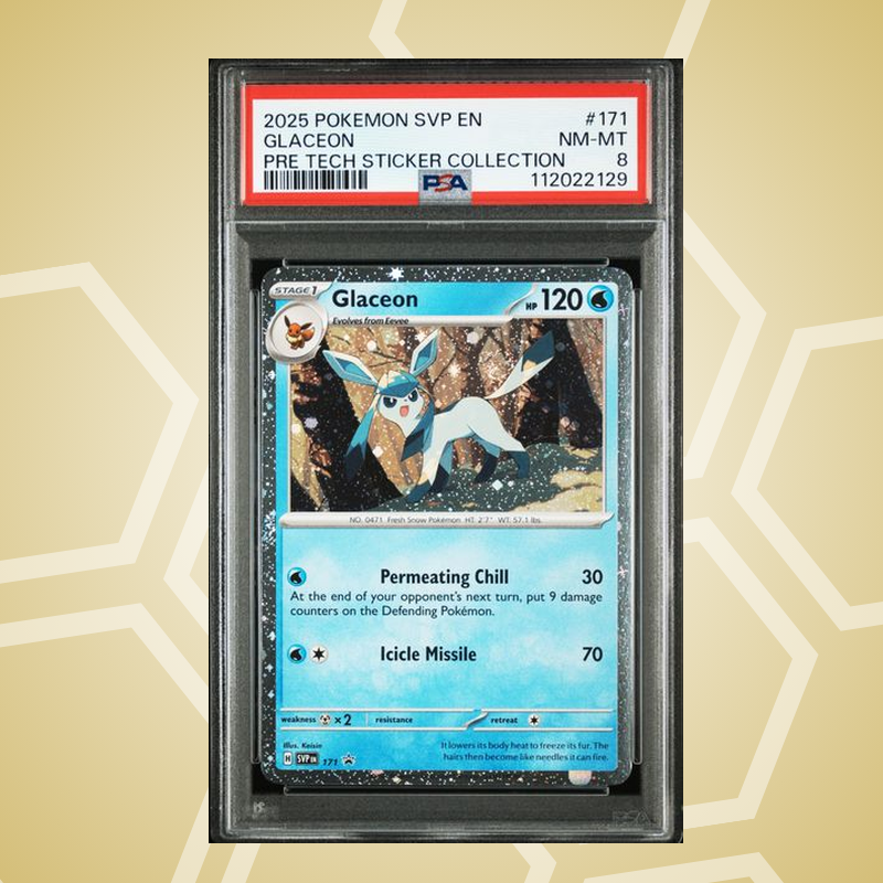 2025 Pokemon Svp En-Sv Black Star Promo #171 Glaceon Pre Tech Sticker Collection PSA 8
