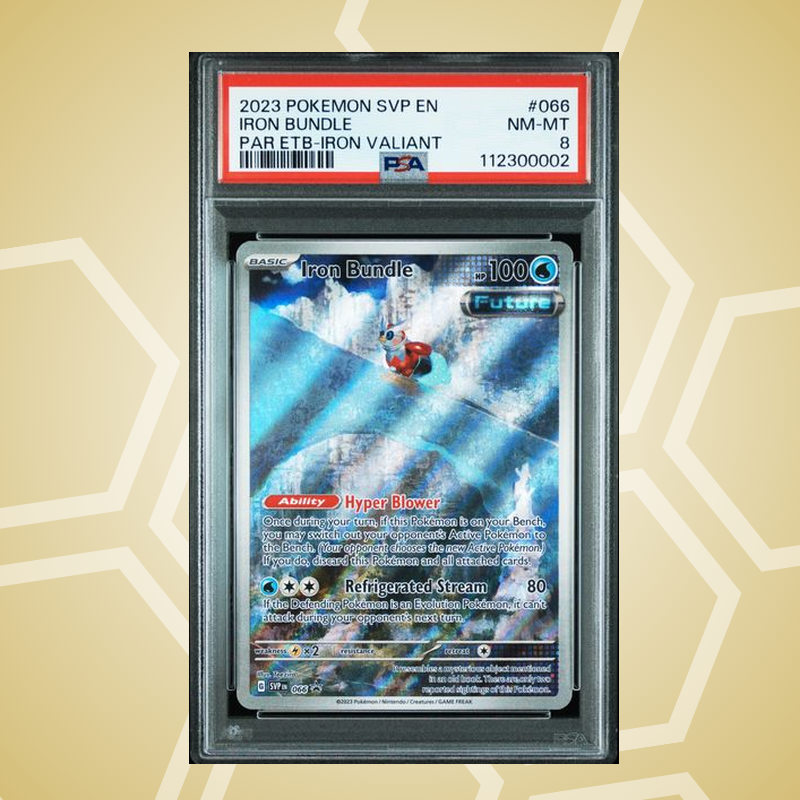 2023 Pokemon Svp En-Sv Black Star Promo #066 Iron Bundle Par Etb-Iron Valiant PSA 8