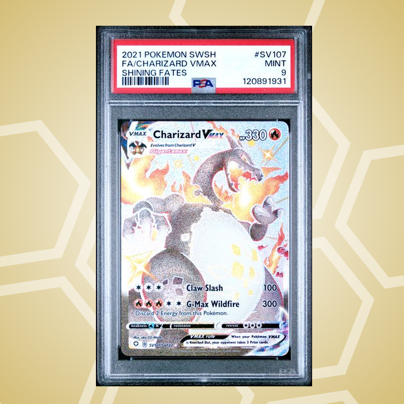 2021 Pokemon Sword & Shield Shining Fates #Sv107 Fa/Charizard VMAX Shining Fates PSA 9