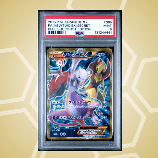 2015 Pokemon Japanese Xy Blue Shock #065 Fa/Mewtwo Ex-Secret Blue Shock-1St Edition PSA 9