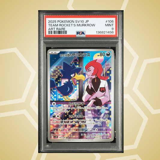 2025 Pokemon Japanese Sv10-Glory Of Team Rocket #106 Team Rocket'S Murkrow Art Rare PSA 9