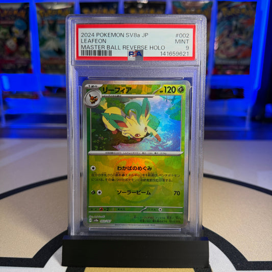 Leafeon (Master Ball Rev. Holo) - 2024 SV8a Terastal Fest ex #002 - PSA 9 - Cert 141659621