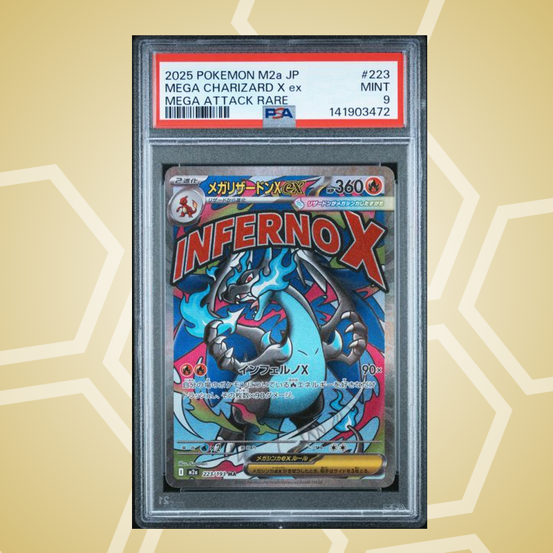 2025 Pokemon Japanese M2A-Mega Dream ex #223 Mega Charizard X ex Mega Attack Rare PSA 9