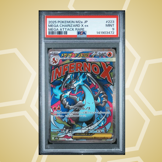 2025 Pokemon Japanese M2A-Mega Dream ex #223 Mega Charizard X ex Mega Attack Rare PSA 9