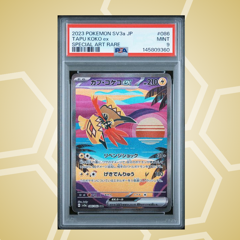 2023 Pokemon Japanese Sv3A-Raging Surf #086 Tapu Koko ex Special Art Rare PSA 9