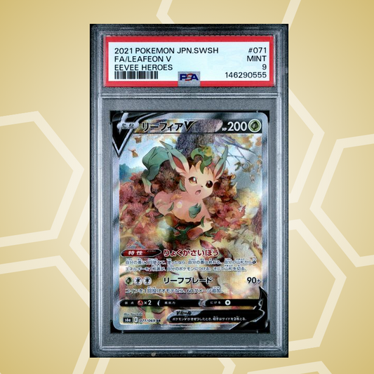 2021 Pokemon Japanese Sword & Shield Eevee Heroes #071 Fa/Leafeon V Eevee Heroes PSA 9
