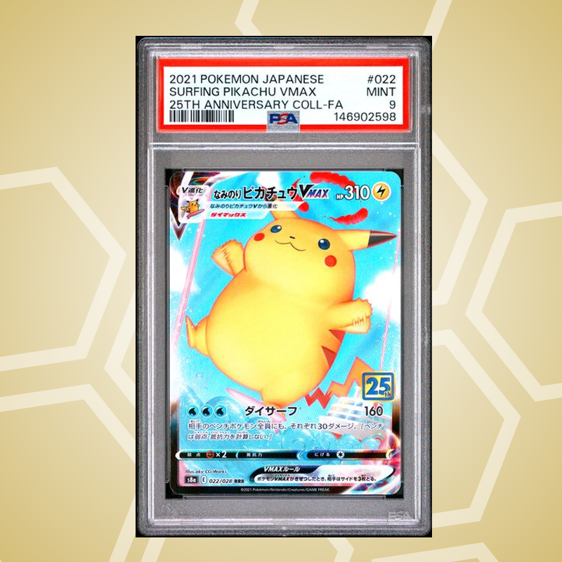 2021 Pokemon Japanese 25Th Anniversary Collection #022 Surfing Pikachu VMAX 25Th Anniversary Coll-Fa PSA 9