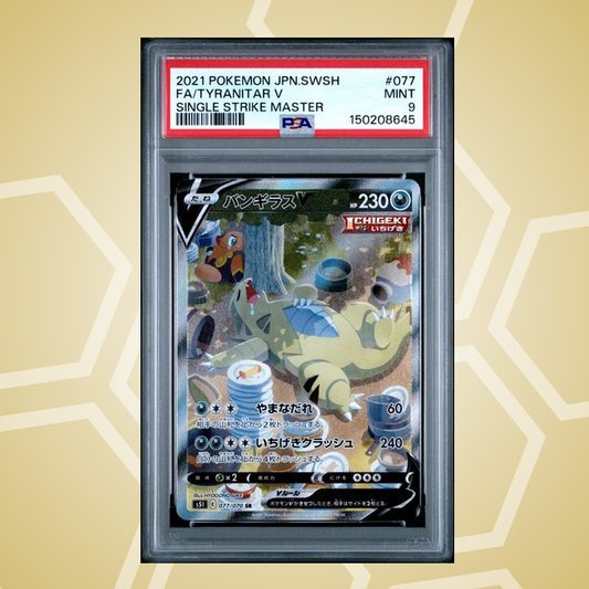 2021 Pokemon Japanese Sword & Shield Single Strike Master #077 Fa/Tyranitar V Single Strike Master PSA 9