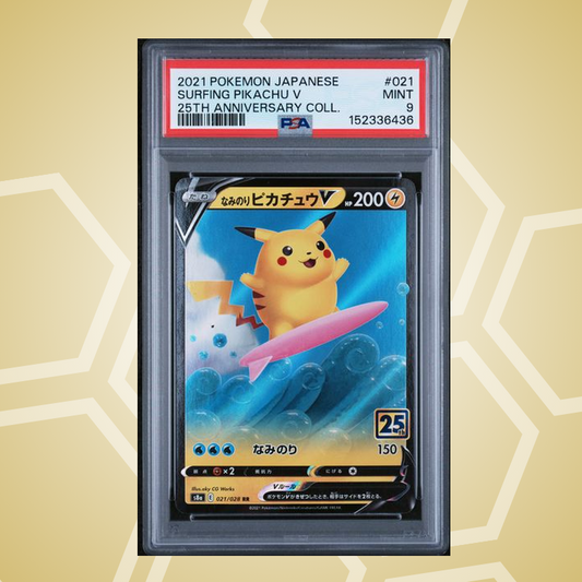 2021 Pokemon Japanese 25Th Anniversary Collection #021 Surfing Pikachu V 25Th Anniversary Coll. PSA 9