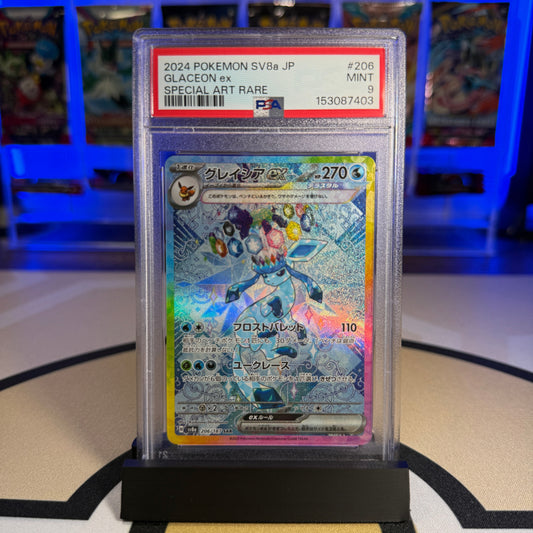 Glaceon ex (SAR) - 2024 SV8a Terastal Fest ex #206 - PSA 9 - Cert 153087403