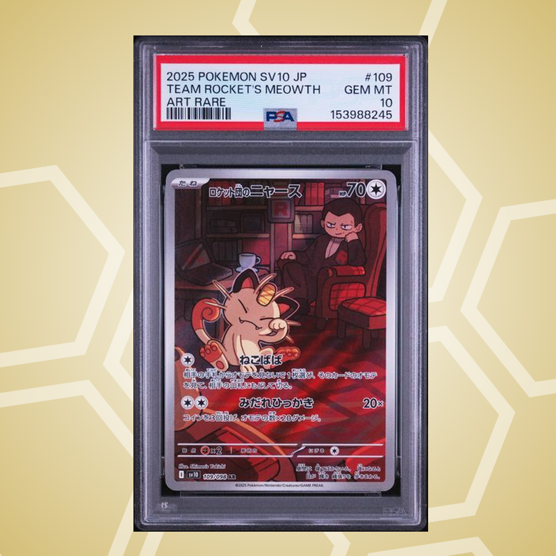Team Rockets Mauzi (Meowth) Art Rare – Glory Of Team Rocket JP – PSA 10
