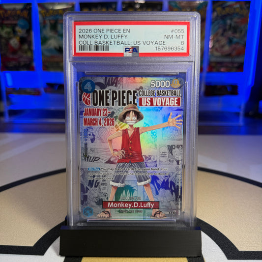 Monkey D. Luffy (One Piece) - 2026 OP Promos (Coll Basketball US Voyage) #055 - PSA 8 - Cert 157696354