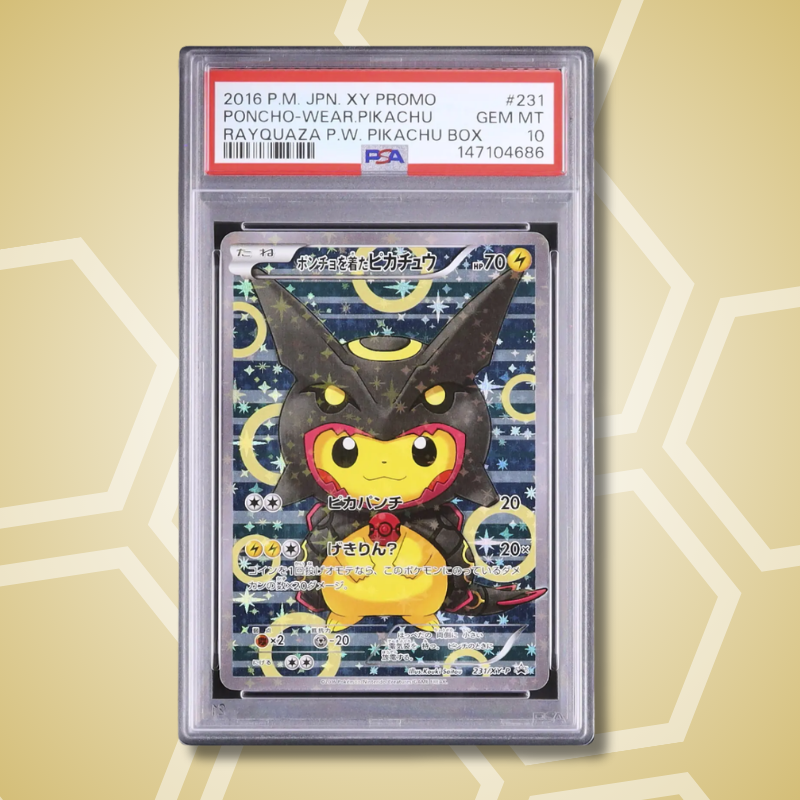 2016 Pokemon Japanese Poncho-Wear Pikachu(Black Rayquaza) Promo Shiny Special Box #231/XY-P PSA 10