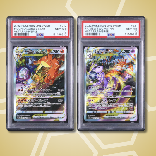 2022 Pokemon Japanese Mewtwo + Charizard VSTAR SAR FA VSTAR Universe #221 PSA 10 (aufsteigende CERT-Nummer)