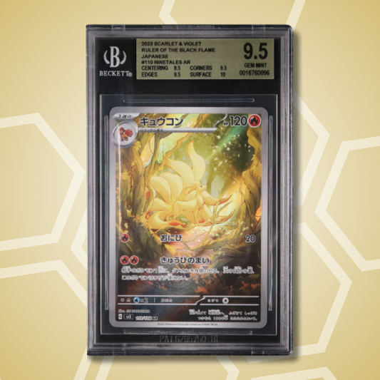 2023 Pokemon Japanese Ninetales AR Ruler of The Black Flame SV3 #110 BGS 9.5
