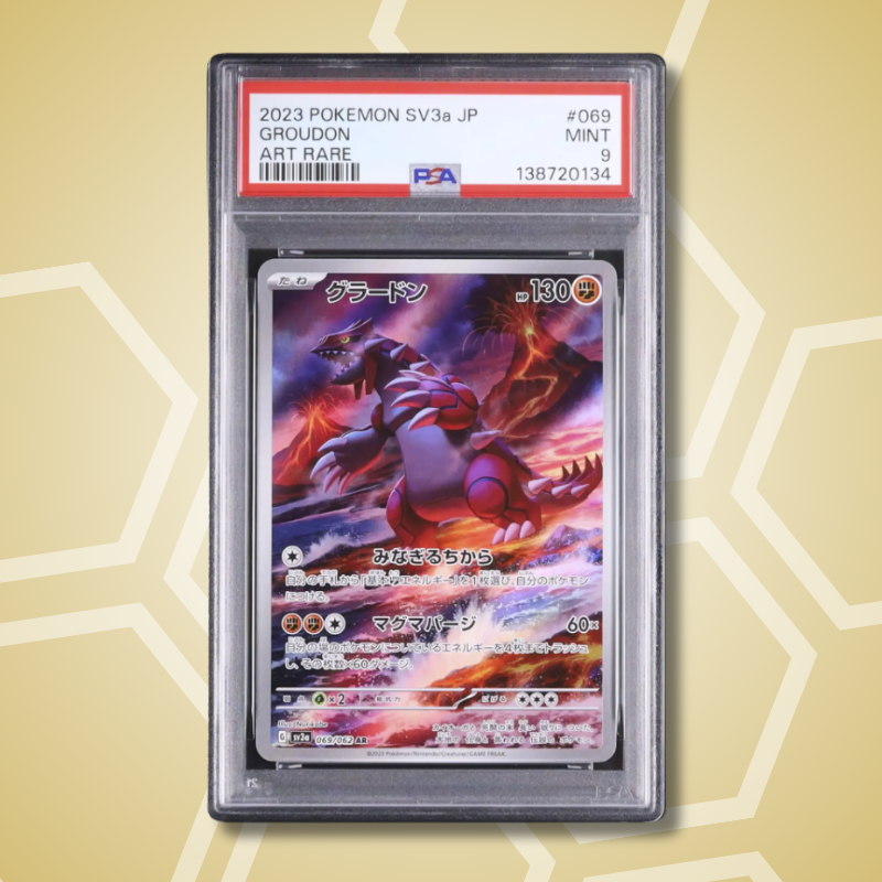 2023 Pokemon Japanese Groudon AR Raging Surf SV3a #069 PSA 9