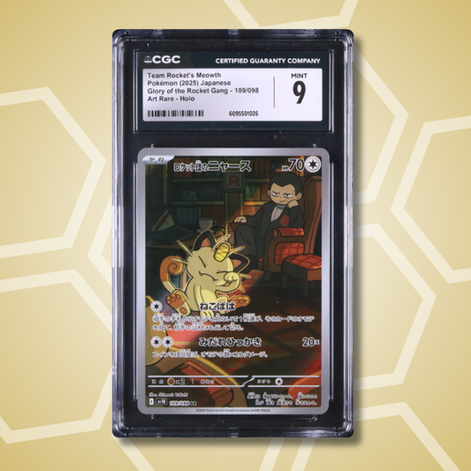 2025 Pokemon Japanese Team Rocket’s Meowth AR Glory of Team Rocket SV10 #109 CGC 9