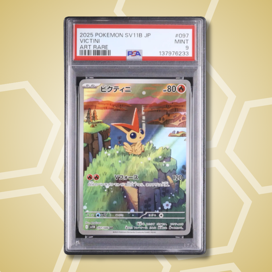 2025 Pokemon Japanese Victini AR Black Bolt SV11B #097 PSA 9