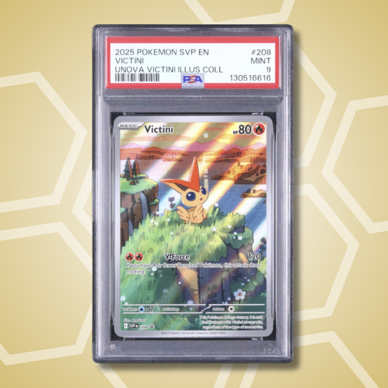 2025 Pokemon Victini Promo AR Victini illustration Collection #208 PSA 9 EN