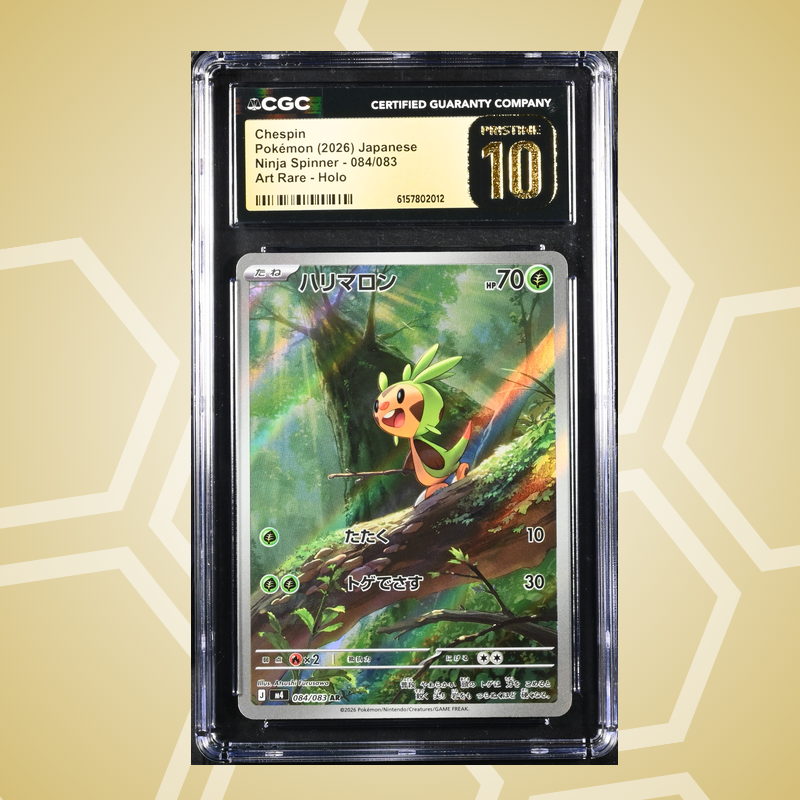 2026 Pokémon Japanese Ninja Spinner #084/083 Chespin Art Rare Holo CGC 10
