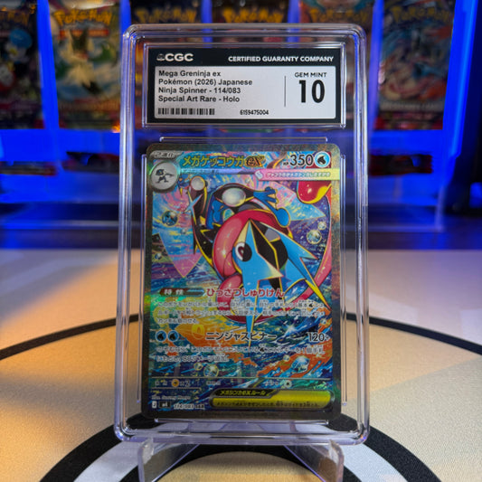 Mega Greninja ex (SAR Holo) - 2026 Ninja Spinner #114/083 - CGC 10 - Cert 6159475004