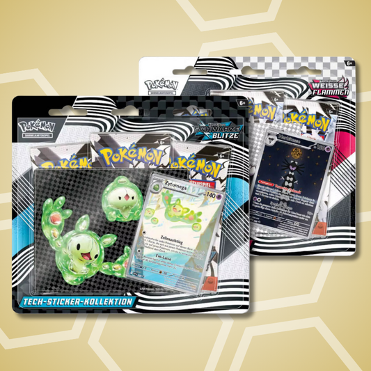 Karmesin & Purpur Weisse Flammen / Schwarze Blitze Tech Sticker Kollektion DE